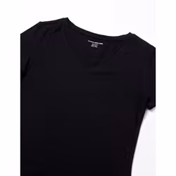 Amazon Essentials Women's Classic-Fit Short-Sleeve V-Neck T-Shirt  Pack of 2  Black  X-Large