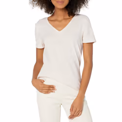 Amazon Essentials Women's Classic-Fit Short-Sleeve V-Neck T-Shirt  Pack of 2  Olive/Oatmeal Heather  XX-Large