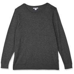 Amazon Essentials Women's Long-Sleeve Lightweight Crewneck Sweater Available in Plus Size  Charcoal Heather  Medium