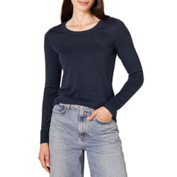 Amazon Essentials Women's Long-Sleeve Lightweight Crewneck Sweater Available in Plus Size  Navy  Medium