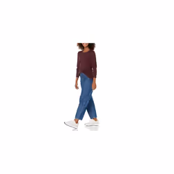 Amazon Essentials Women's Long-Sleeve Lightweight Crewneck Jumper (Available in Plus Size), Burgundy, M