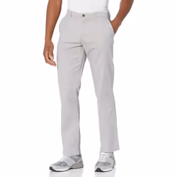 Amazon Essentials Men's Relaxed-Fit Casual Stretch Khaki Pant Light Grey 42W x 30L