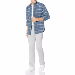 Amazon Essentials Men's Slim-Fit Wrinkle-Resistant Flat-Front Chino Pant  Light Grey  42W x 34L