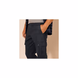 Amazon Essentials Men's Slim-Fit Stretch Cargo Trousers (Available in Big & Tall), Black, 29W / 30L