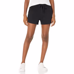 Amazon Essentials Womens French Terry Fleece Short, Black, Medium