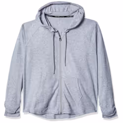 Calvin Klein Women's Ruched Long Sleeve Zip Front Hoodie Pearl Grey H