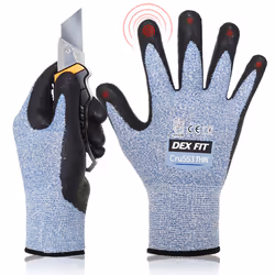 DEX FIT Level 5 Precision Cut Resistant Gloves Cru553 Thin Firm Grip