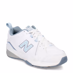 New Balance Women's 608 V5 Casual Comfort Cross Trainer  White/Light Blue  8