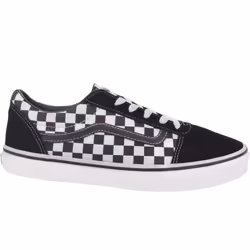 Vans Kids Juniors Ward Checkered Low Top Casual Trainers Shoes - Black/White - 13.5K UK, Black/White