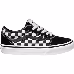 Vans Ward, Male, Child, Fashion sneakers, Black, White, Pattern, Lace-up closure