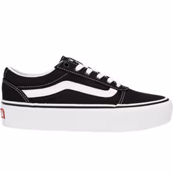 Vans Womens Ward Platform Chunky Canvas Trainers Sneakers Shoes - 6 UK, Black/White