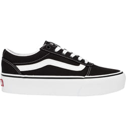 Vans Womens Ward Platform Chunky Canvas Trainers Sneakers Shoes - 6 UK, Black/White
