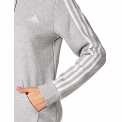 adidas Womens Essentials FullZip Hoodie  Medium Grey HeatherWhite  Large