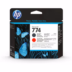 HP 774 Matte Black/Chromatic Red DesignJet Printhead, Matte black, Chromatic red, Pigment-based ink, Pigment-based ink, 0 ml, ...