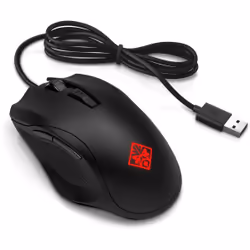 HP OMEN Mouse 400, Right-hand, Optical, USB Type-A, 5000 DPI, Black