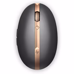 HP Spectre Rechargeable Mouse 700 (Luxe Cooper), Ambidextrous, Laser, RF Wireless + Bluetooth, 1600 DPI, Black, Copper