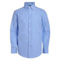 Tommy Hilfiger Boys' Long Sleeve Dress Shirt Collared Button-down Wit