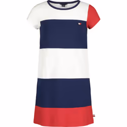 Tommy Hilfiger Girls' Short Sleeve Flag T-shirt Dress Relaxed Fit Wit