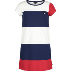Tommy Hilfiger Girls' Short Sleeve Flag T-shirt Dress  Relaxed Fit Wit