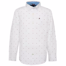 Tommy Hilfiger Boys' Long Sleeve Woven Button-Down Shirt Ellison Whit
