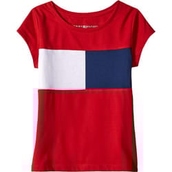 Tommy Hilfiger Girls' Short Sleeve T-Shirt with Flag Logo  Cotton Blen