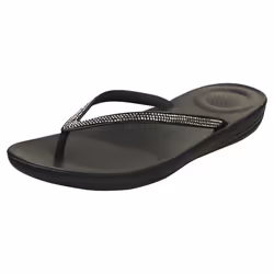 FitFlop Iqushion Sparkle Womens Flip Flop Sandals in Black - 3 UK