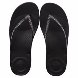 FitFlop Iqushion Sparkle Womens Flip Flop Sandals in Black - 3 UK