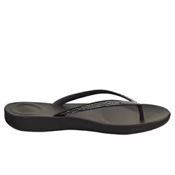 FitFlop Iqushion Sparkle Womens Flip Flop Sandals in Black - 3 UK