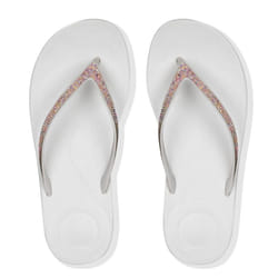 Fit Flop iQushion Sparkle Flip-Flops White Sparkle