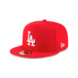 New Era 59Fifty MLB Basic Los Angeles Dodgers Scarlet Red Fitted Headwear Cap (7 5/8-60.6cm)