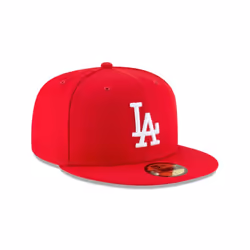 New Era 59Fifty MLB Basic Los Angeles Dodgers Scarlet Red Fitted Headwear Cap (7 5/8-60.6cm)