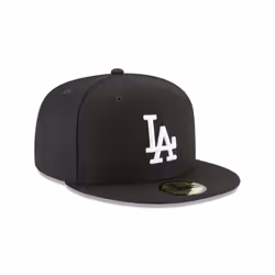 New Era 59Fifty Hat MLB Basic Los Angeles Dodgers LA Black/White Fitted Baseball Cap (7 1/8)