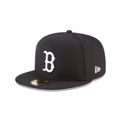 New Era 59Fifty Hat MLB Basic Boston Red Sox Black/White Fitted Baseball Cap (7 3/4)