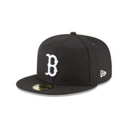 New Era 59Fifty Hat MLB Basic Boston Red Sox Black/White Fitted Baseball Cap (7 3/4)