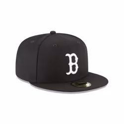 New Era 59Fifty Hat MLB Basic Boston Red Sox Black/White Fitted Baseball Cap (7 3/8)