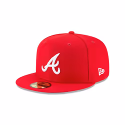 New Era 59Fifty MLB Basic Atlanta Braves Fitted Scarlet Red Headwear Cap (7 1/8)