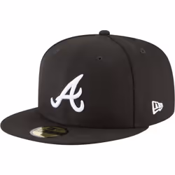 New Era 59Fifty Hat MLB Basic Atlanta Braves Black/White Fitted Baseball Cap (7 1/8)