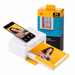 Kodak Dock Plus, Dye-sublimation, 4" x 6" (10x15 cm), Borderless printing, Bluetooth, Direct printing, Yellow