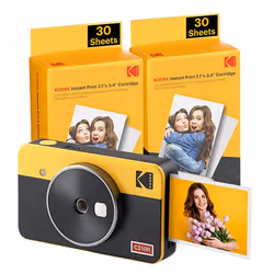 Kodak Mini Shot 2 Retro, 53.3 x 86.3 mm, CMOS, Yellow, Filter, Frame, 4Pass Technology, Auto