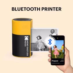KODAK Memo Shot ERA Kids Instant Digital Camera and Photo Label Printer (Yellow  Camera + 1 Roll)