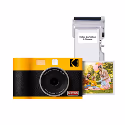 KODAK Mini Shot 2 ERA 4PASS 2-in-1 Instant Camera and Photo Printer (Yellow Camera + 8 Sheets)