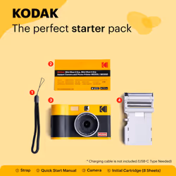 KODAK Mini Shot 2 ERA 4PASS 2-in-1 Instant Camera and Photo Printer (Yellow  Camera + 8 Sheets)