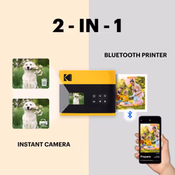 KODAK Mini Shot 3 ERA 4PASS 2-in-1 Instant Camera and Photo Printer (Yellow  Camera + 8 Sheets)