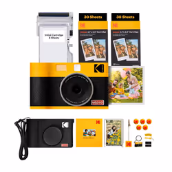 KODAK Mini Shot 2 ERA 4PASS 2-in-1 Instant Camera and Photo Printer (Yellow Camera + Initial 8 Sheets + 60 Sheets + Accessor ...