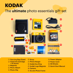 KODAK Mini Shot 4 ERA 4PASS 2-in-1 Instant Camera and Photo Printer (4x4) (Yellow  Camera + 70 Sheets + Gift Accessories)