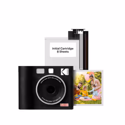 KODAK Mini Shot 4 ERA 4PASS 2-in-1 Instant Camera and Photo Printer (4x4) (Black  Camera + 10 Sheets)