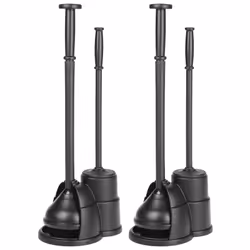 mDESIGN 03564MDBST, Toilet brush & holder, Black, Plastic, 2 pc(s)