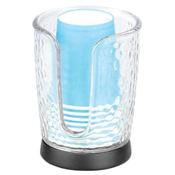 mDesign Plastic/Steel Compact Small Disposable Paper Cup Dispenser Storage Holder for Rinsing Cups on Bathroom Vanity Countertops - Rain Collection -