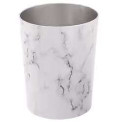 mDESIGN 11004MDBA, 6.4 L, Round, Stainless steel, Marble colour, White, 20.3 cm, 228.6 mm