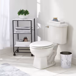 mDESIGN 11004MDBA trash can 6.4 L Round Stainless steel Marble colour, White
